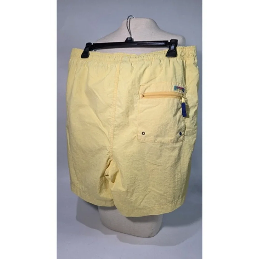 Vintage Weekender Brand Lined Mesh Bathing Suit Trunks‎ Shorts Yellow Mens Large